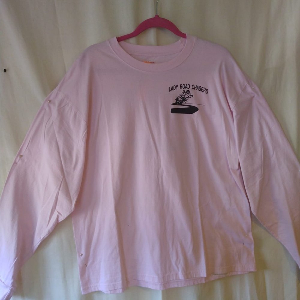 Size XL Ladies Pink Road Chaser Long Sleeve Tee